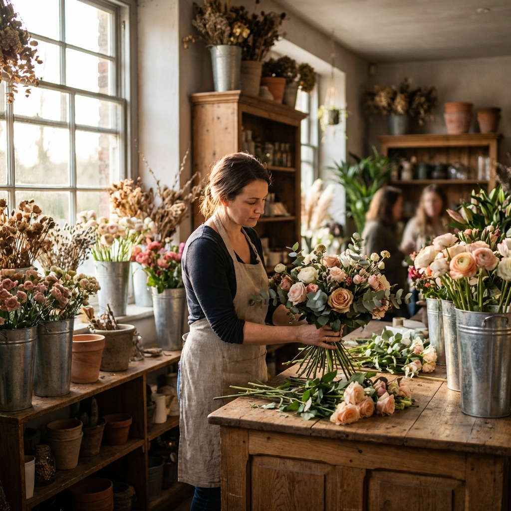 Master florist at work in Thexrovaphik studio
